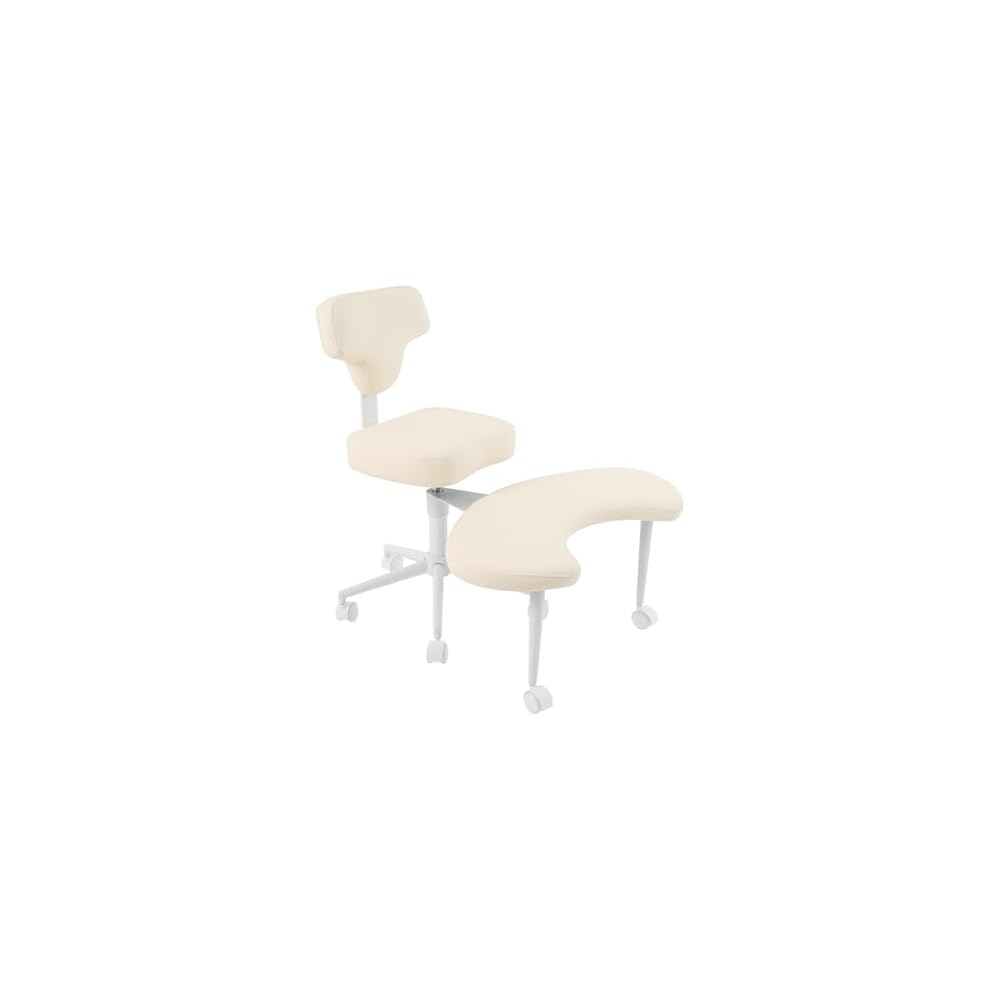 Cross Legged Office Chair, Ergonomic Criss Cross Desk Chair, Height Adjustable ADHD Chairs with 360°Rotating Footrest, Meditation Yoga Kneeling Chairs for Home Office Study (White)
