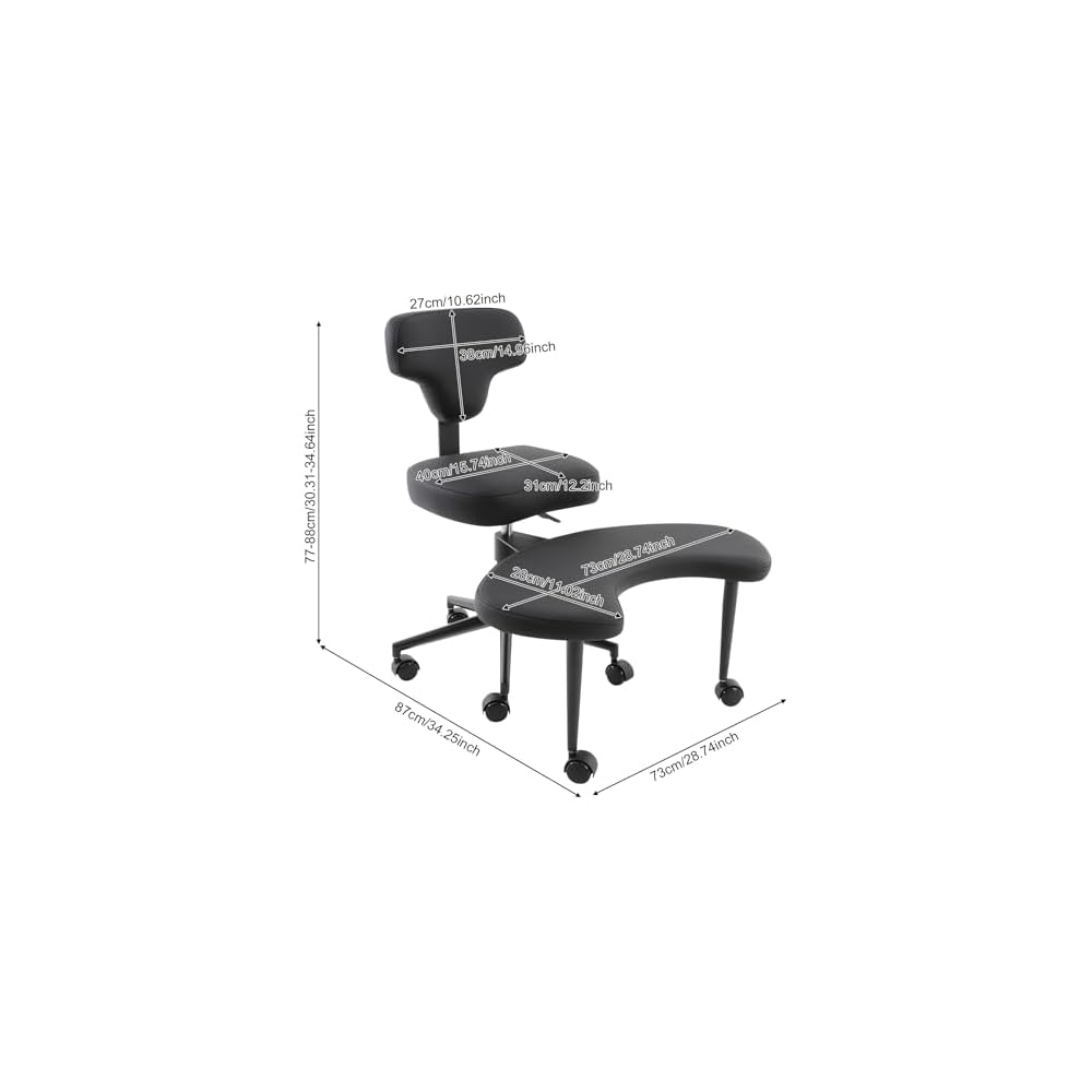 Cross Legged Office Chair, Ergonomic Criss Cross Desk Chair, Height Adjustable ADHD Chairs with 360°Rotating Footrest, Meditation Yoga Kneeling Chairs for Home Office Study (White)