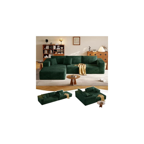 108.2" Boneless L-Shaped Modular Cloud Sectional Sofa for Living Room