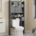 Vabches Over The Toilet Storage Cabinet with Doors and Shelf, Natural Grey