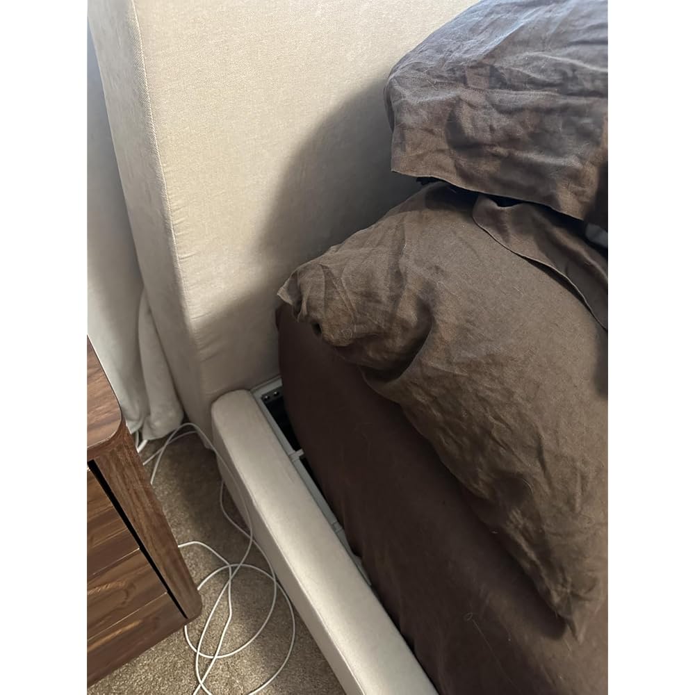 RECCI AirFrame King Upholstered Bed Frame with Ergonomic Angled Headboard