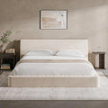 RECCI AirFrame King Upholstered Bed Frame with Ergonomic Angled Headboard